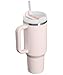 STANLEY Quencher H2.0 Tumbler with Handle and Straw 40 oz Flowstate 3-Position Lid Cup Holder Compatible for Travel Insulated Stainless Steel Cup BPA-Free Rose Quartz 2.0