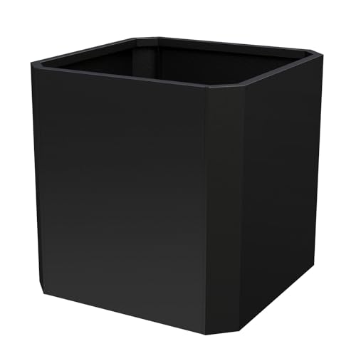 Pflanzkasten aus Stahl, 50,8 x 50,8 x 50,8 x 50,8 cm, groß, quadratisch, für den Innen- und Außenbereich, würfelförmiger Stahl-Pflanzgefäß, robuster schwarzer Metall-Pflanzgefäß, Blumentopf, für