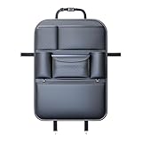 Scratch-Resistant Back Seat Organizer, Large Capacity Car Seat Back Storage, Universal Lambskin Texture Kick Mats with Tablet Holder, Simple and Stylish Storage Solution for Kids Toys Books Snacks Key