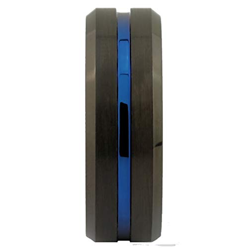 – Tungsten Carbide Ring - Single Groove Ring - Wedding Band & Beveled Edge Comfort Fit - Best for Anniversary and Engagement – 6mm – 8mm4