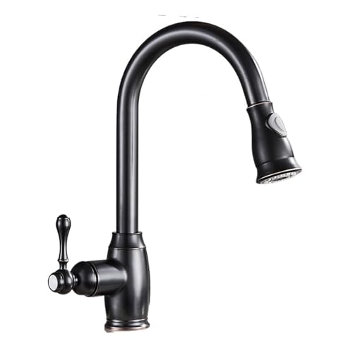 Grifo de cocina negro bronce acabado premium con monomando flexible 2