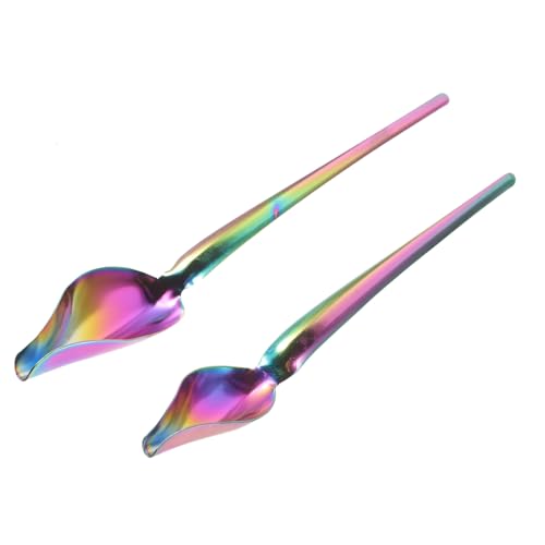 CIYODO 2 Piezas Cucharas de Decoración para DIY Chocolate Punta Cónica Precisa para Salsas y Postres Utensilios para Cocina y Presentación Gastronómica