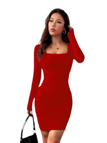 Image of CREAZA Women Mini Trendy Bodycon Dress | Slim-Fit One-Piece | Stylish Body-Con Dresses