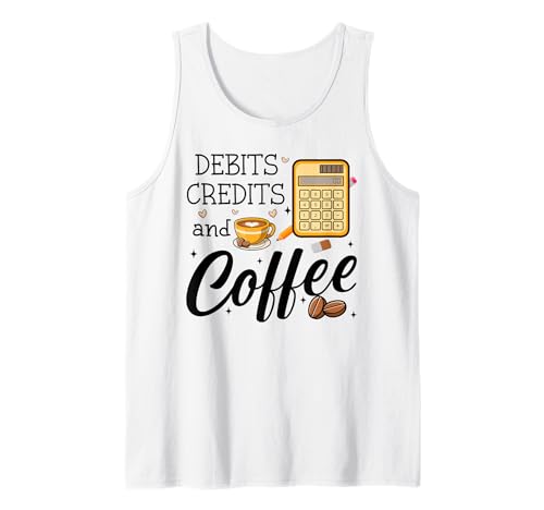 Debits Credits & Coffee Cup Funny Accountant It's Tax Season Camiseta sin Mangas