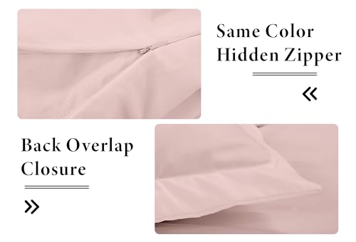 Image of ROYALE LINENS Pink Duvet Cover King Size - 3 Piece Bedding Comforter Covers - Zipper Closure - 1 King Duvet Cover 104x90 inches and 2 Pillow Shams - No Comforter Included