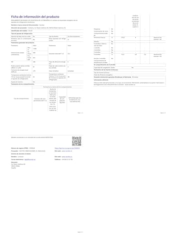 Cecotec Frigorífico 2 Puertas211L Bolero CoolMarket 2D 211 Black E. Frigorífico 2 Puertas Negro, Capacidad 211 Litros, 143 Alto y 54 Ancho, Clase Energética E, Iluminación LED, Puerta Reversible