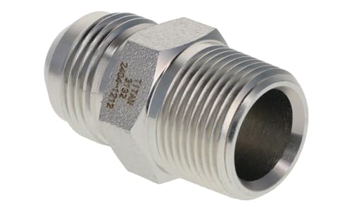 Image of HYDRAULICS DIRECT 2404-10-06 | 5 /8 inch Male JIC (7 /8 inch-14 Thread) x 3 /8 inch NPTF Male, Straight Steel Flare Tube Hydraulic Fitting