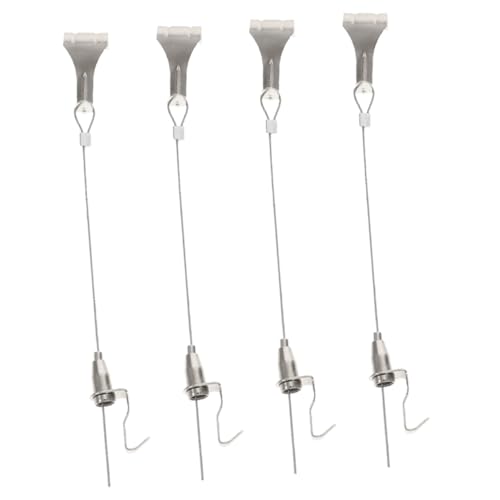 Baluue 4 Sets Adjustable Heavy Duty Picture Hanging Cord with Hooks Steel Wire Rope DIY Photo Frame Hanger Kit for Home Office Gallery Walls
