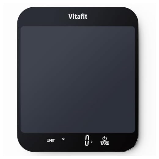 Vitafit 15kg Digital Kitchen Scales, Weighing Professional Since 2001, Food Scales Kitchen in Grams and Ounces, 1g/0.1oz Precise Graduation, Batteries Included, Black