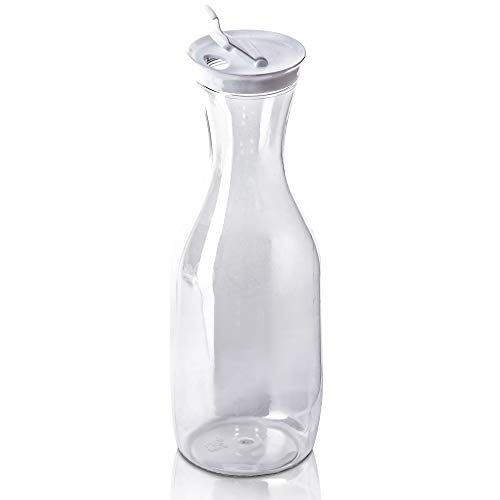 DecorRack Large Water Carafes, Bottle with Flip Top Lid, 50 Oz -BPA Free