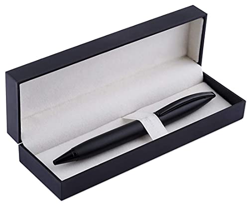 Image of amazon basics Elegant Ballpoint Pen with Classy Stainless Steel Body (Vintage Black, Blue Ink)