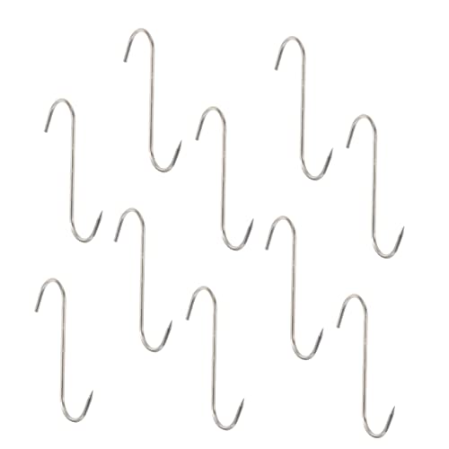 TOPBATHY Ganci Da Carne in Acciaio Inossidabile 18,5 Cm a Forma Di s Set Da 10 Pezzi Ganci Da Parete Per Prosciutto e Carne Accessori Cucina Per Appenderia Pollo e Manzo