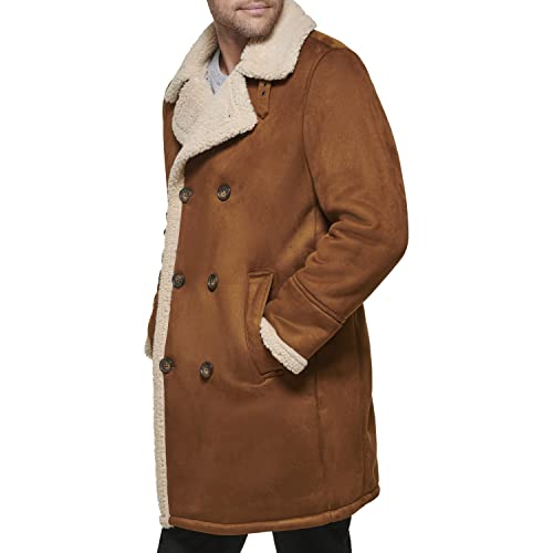 Dockers Men's Faux Shearling Midlength Overcoat, Cognac, Large Dockers Men's Faux Shearling Midlength Overcoat, Cognac, Large