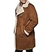 Dockers Men's Faux Shearling Midlength Overcoat, Cognac, Large