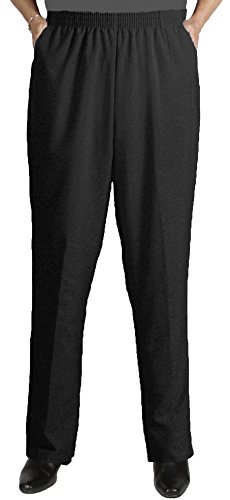 Viviana Women's Plus Size Elastic Waist Pull-On Shaped Fit Dress Pants with Pockets