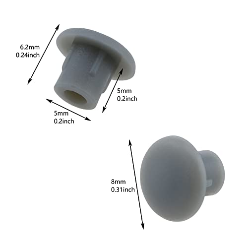 Image of 200pcs Deep Gray Hole Plugs 5mm Plastic Tube Cover Furniture Hardware Decorative Cover