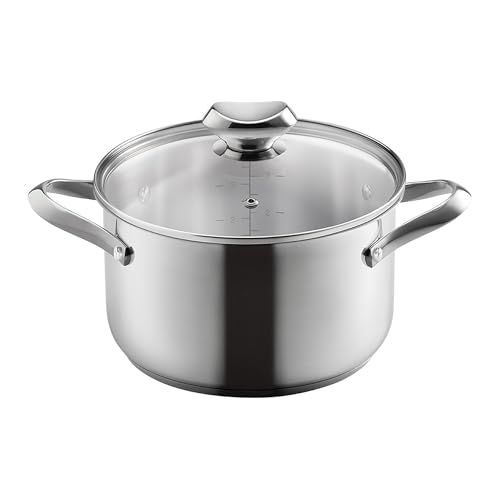 Metaltex ICONA - Cacerola Baja Acero Inoxidable. Diámetro Superior 22CM. Capacidad 3,7 Litros