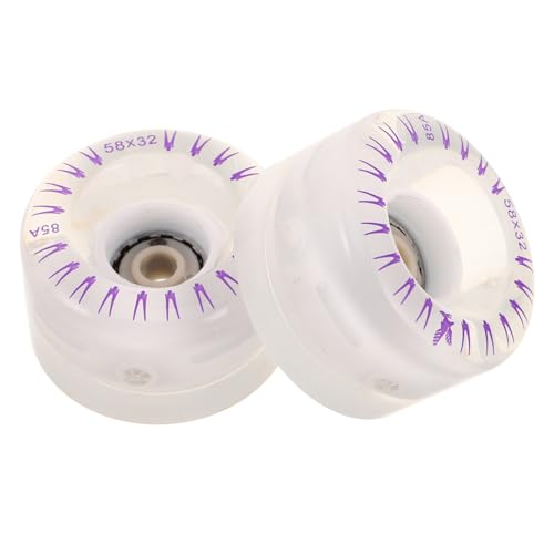 HEMOTON 4pcs High Elastic Roller Skate Wheels Replacement for Ice Skates Professional Skating Pu Wheels for Skating Shoes
