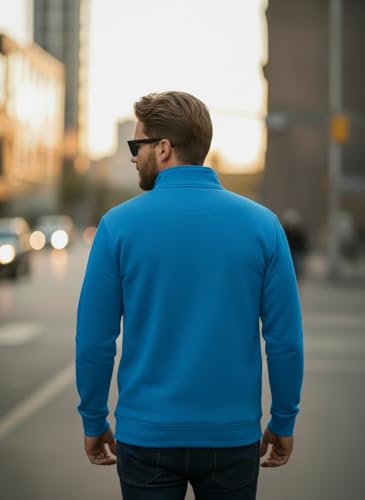 Image of Mack Jonney Men's Fleece Half-Zip High Neck Sweatshirt | Warm & Stylish Winter Wear -JM4380