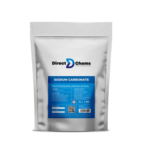 Sodium Carbonate 1KG Premium Soda Ash 100% Natural Resealable Pouch Cleaning Cosmetics No additives and Synthetics