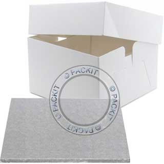 14" Inch Square Cake Drum Board & Box Wedding Birthdays