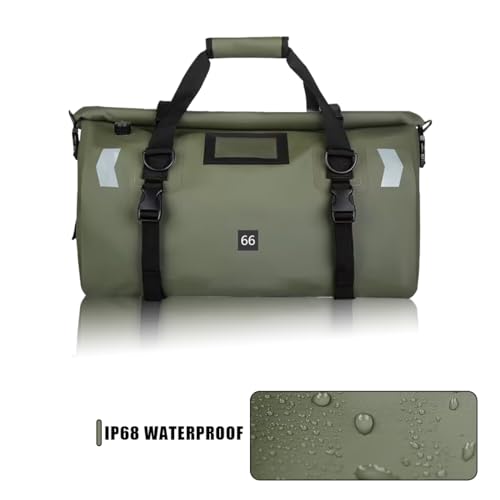 Bolsa seca impermeable para motocicleta de PVC 66L verde miniatura 4