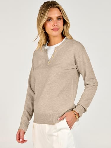 Image of ANRABESS Sweaters for Women 2026 Fall Long Sleeve Lightweight Pullover Tops