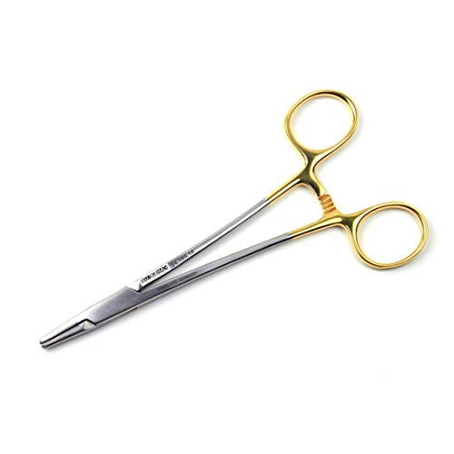 Image of SurgiMac 6.5 inch Locking Needle Holder Forceps - Crile-Wood Design for Medical, Ortho, and Veterinary Use - Stainless Steel Tool with Serrated Jaws