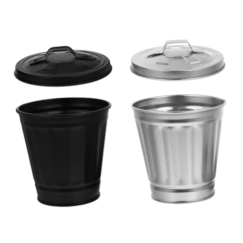 Alipis 2st Mini Skräpkorg i Kreativ Bordssoptunna Med Lock För Hemmet Kontoret Och Köket Avfallshanterare För Många Användningsområden