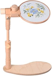 Embroidery Stand - 360 Adjustable Embroidery Frames and Stands Rotated Cross Stitch Stand, Beech Wood Embroidery Hoop Lap Stand Holder, Hands Free Embroidery Frame Stand for Art Craft Sewing Tool