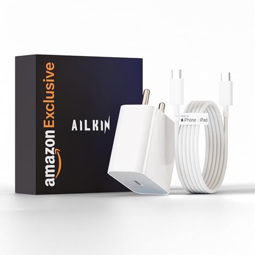 Image of 20W Charger with Type C to C Cable MFi-Certified, 6 Months Warranty with Nylon Braided Cable Compatible with iPhone17,16,15, Air Pro Max Plus Series, iPad & Other Devices By Ailkin