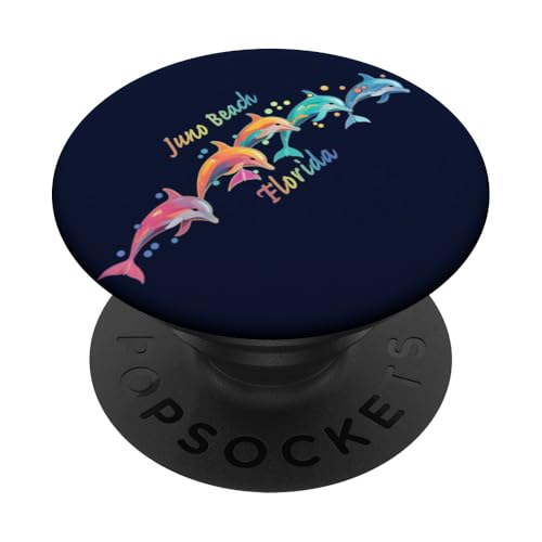Amante de los delfines Juno Beach FL Familia Vacaciones en la playa PopSockets PopGrip Adhesivo