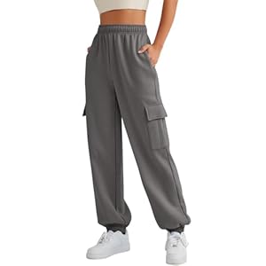 AUTOMET Womens Cargo Sweatpants Oversized Fleece Joggers Fall Fashion Outfits Y2k Clothes 2024 with Pockets