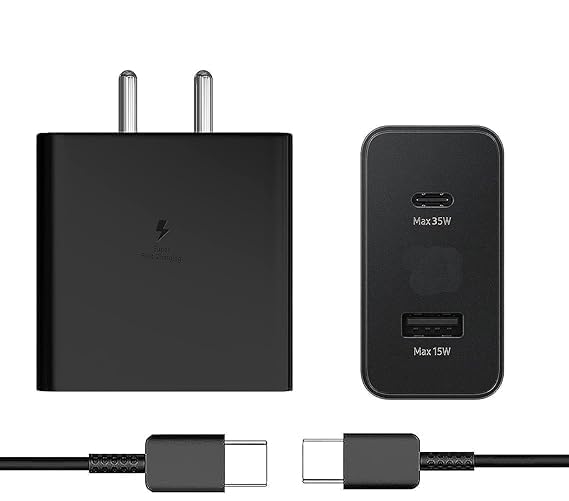 Original 35W Ultra Fast Type-C Charger for Sam-Sung M52 / M 52,M53 / M 53, M61 / M 61, M70 / M 70 M70s Charger with Cable (FIX122)