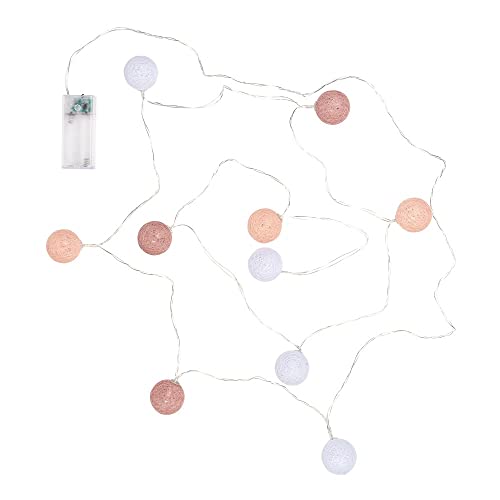 Ideen mit Herz Kugel-Lichterkette mit 10 LEDs | batteriebetrieben | 10 Baumwollkugeln in 3 Farben | Ø35 mm je Kugel | inkl. Timer (weiß, altrosa, apricot) – Bild 4