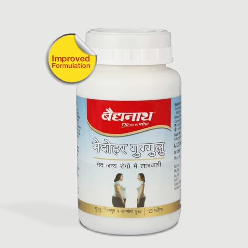Image of Baidyanath Ayurved Medohar Guggulu Tablets, Enriched with Guggulu, Chitrakmool and Nagarmotha- 120 Tab (Pack of 1)
