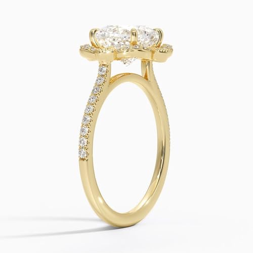 1 Ct-3 Ct Cushion Cut Moissanite Engagement Ring Colorless VVS1 10K 14K 18K Solid Gold & 925 Sterling Silver Art Deco Accents Halo Anniversary Wedding Bridal Ring Gift for Women2