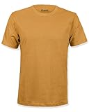 Kingsted Mustard Yellow T-Shirts for Men - Royally Comfortable - Super Soft Cotton Blend - Short Sleeve Tagless Crewneck (Single, Mustard, Large)