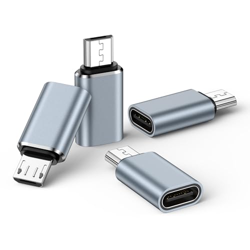 USB C to Micro USB Adapter, 4Pack USB Type C to Micro USB Converter Connector Support Charge & Data Sync for Samsung Galaxy S7/S7 Edge/S6/S6 Edge/J7/J3/Note 5/Nexus 5 6/Kindle/PS4/HTC One A9