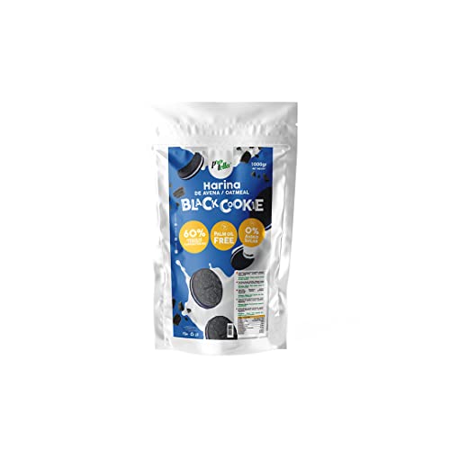 Protella Store - Harina De Avena - Harina De Avena Black Cookie 1Kilogramos - Harina De Avena Sin Azúcar Y Sin Aceite De Palma Con Trocitos De Galleta Negra Cover