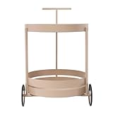 SailorMoon Servierwagen 40 * 61m Zweistöckiger Runder Lagerwagen mit 2 Rädern 22.05lbs Tragfähigkeit pro, 6.21kg Ebene Multifunktionaler Wagen für Küche Wohnzimmer und Büro, Rosa
