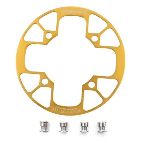 UPANBIKE Montain Bike Chainring Guard 104 BCD Aluminum Alloy Chain Ring Protector Cover for 32~34T 36~38T 40~42T Chainring Sprockets (Golden, 32T~34T)