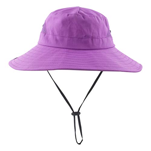 HGGE Kids Girls Sun Hat UV Protection Wide Brim Beach Cap with Ponytail Hole2