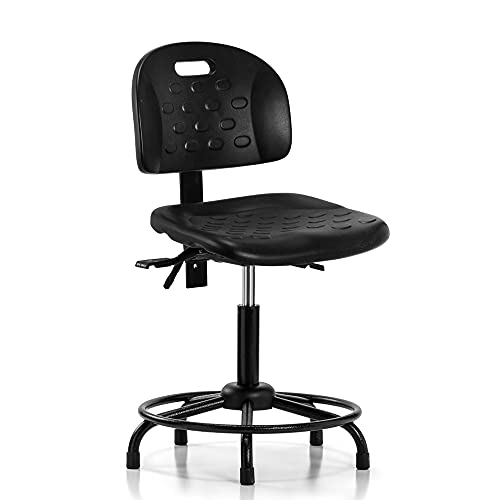 Image of Perch Ergonomic Chair - Adjustable Height Desk Chair with Handle & Stationery Caps, Industrial Counter Height Chair for Workbench or Standing Desk Use