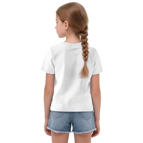 Xhuibop Girls Summer Outfits Short Sleeve Tie Bow Front T-shirts Cute Tops for Kids 5-122