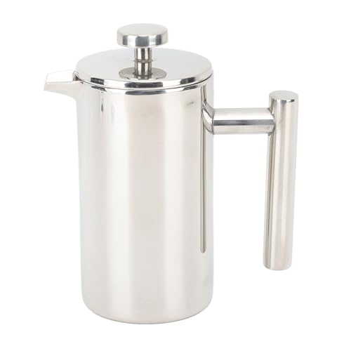 Juqrelith Prensa Francesa para Café, 350ml, Acero Inoxidable 304, Doble Aislamiento Térmico - Duradera y Resistente al Calor, Ideal para Uso Individual