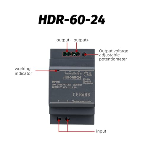 Transformateur 15V AC-DC HDR-100 alimentation à découpage - 5