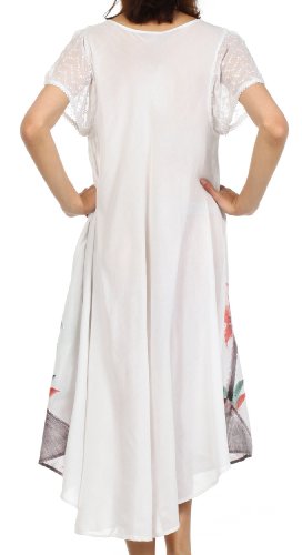 Sakkas Watercolor Palm Tree Tank Caftan Dress2