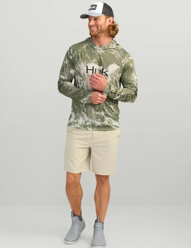 HUK Men's Pursuit Pattern Crew Sleeve, Performance Shirt4