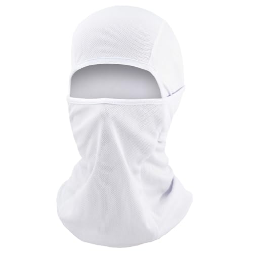 White Ski Mask for Men & Women, Balaclava Face Mask Full Head Mask Shiesty Mask for Football Motorcycle Helmet Sun UV Protection